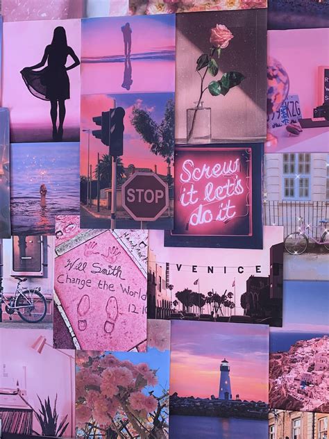 Pink Aesthetic Pretty Retro Wall Collage Kit VSCO Vintage Room | Etsy