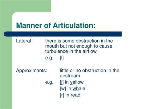 What Is Manner Of Articulation With Examples at Steve Dunigan blog