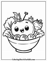 Salad Coloring Pages Free Downloads  Sheets For Kids sketch template