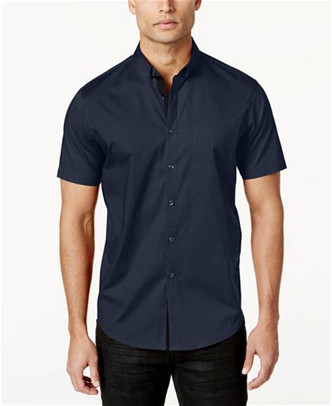 INC International Concepts Men's Short Sleeve Stretch Shirt, Only at ...