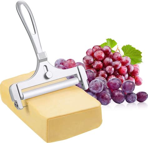 You&Lemon Stainless Steel Wire Cheese Slicer Adjustable Thickness Cheese Cutter for Soft, Semi ...