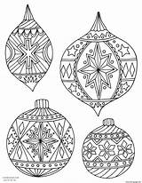 Adult Christmas Holiday Ornaments Coloring Page Printable sketch template