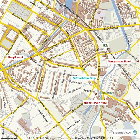 StepMap - Ballsbridge Dublin 4 Area - Landkarte für World