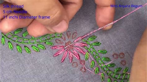 How to create beautiful silk thread embroidery designs on a hoop - YouTube