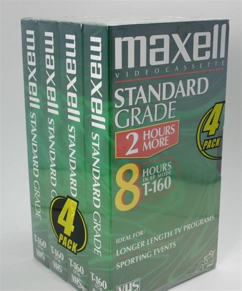 Maxell Standard Grade T160 Blank VHS Recording Tapes Video Cassette Audio - Walmart.com