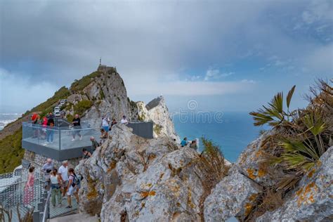 View of Skywalk Tourist Attraction at the Top of the Rock of Gibraltar. Editorial Photography ...