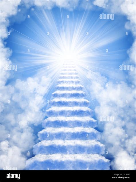 stairs heaven paradise cloud dream freedom liberty business dealings deal Stock Photo - Alamy