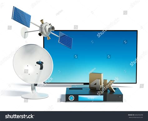 Satellite Dish 4k Ultra Hd Receiver Stock Illustration 600250298 ...