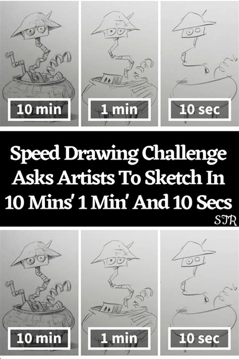 Speed drawing challenge asks artists to sketch in 10 mins 1 min and 10 secs – Artofit