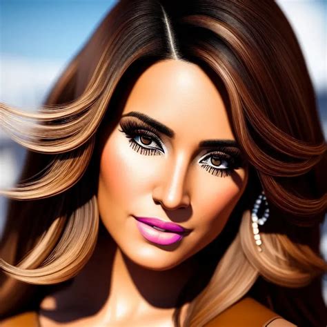 Facial portrait of a latina, medium length hair, haz... | OpenArt