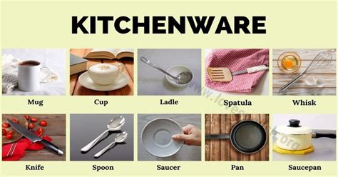 Kitchenware: 35 Names Of Essential Kitchen Items In The Kitchen - Love English