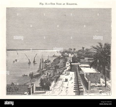 The Nile at Khartoum. Sudan 1885 old antique vintage print picture Stock Photo - Alamy