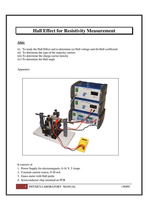 SOLUTION: Physics hall effect experiment guide - Studypool