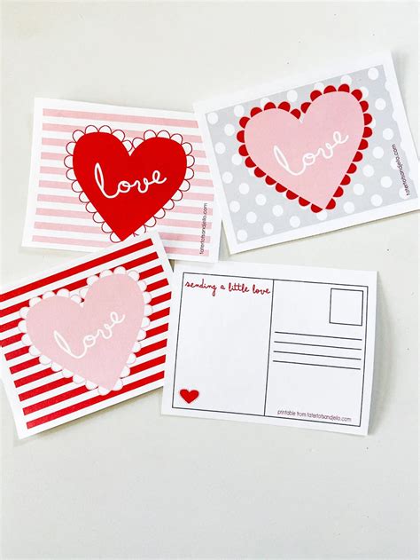 Adorable Valentine Postcards - Free Printables Heart Cards Free ...