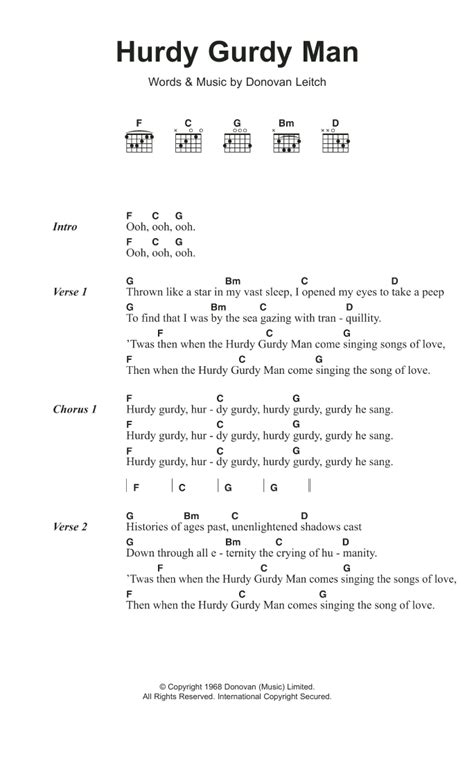 Hurdy Gurdy Man by Donovan - Guitar Chords/Lyrics - Guitar Instructor