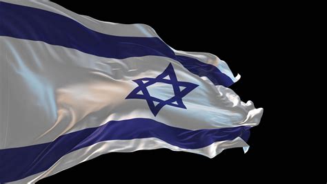 3d animation of the national flag of Israel waving in the wind ...