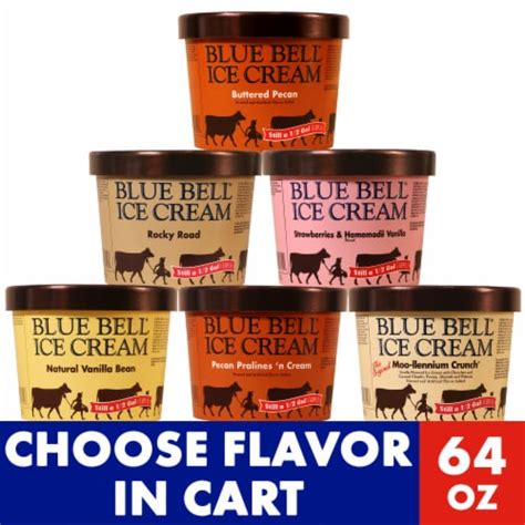 Blue Bell® Brown Rim Assorted Flavors Ice Cream Tub, 64 fl oz - Fry’s ...