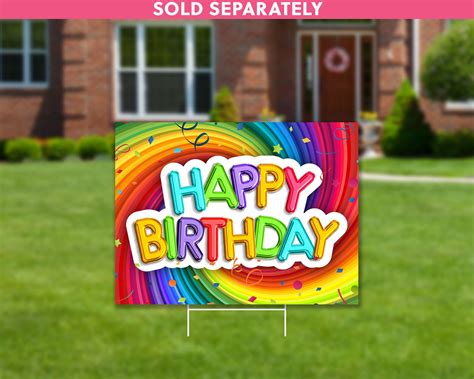 Colorful Birthday Lawn Signs Package 8 Count Birthday Lawn | Etsy