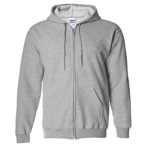 Gildan - 18600 Full Zip Hooded Sweatshirt -Sport Grey-4X-Large ...