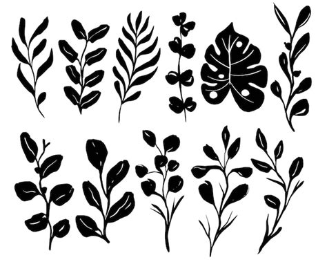 Flower Leaf Clipart Black And White | Best Flower Site