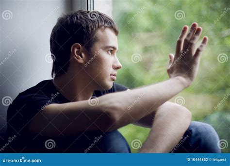 Man at the window stock photo. Image of beautiful, merry - 10444852