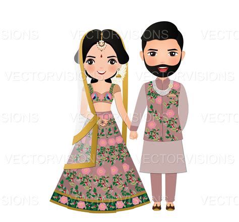 Indian Couple Clipart, Indian Wedding Clipart, Indian Couple Clipart, Indian,bollywood Couple ...