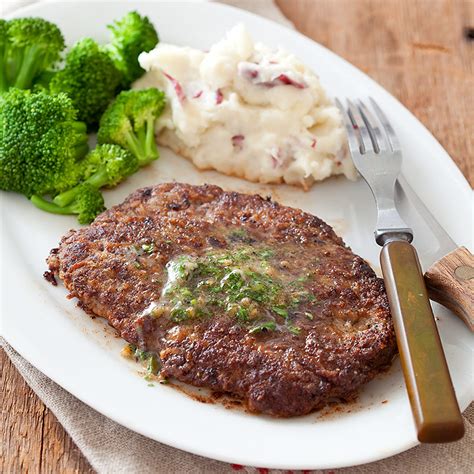 Minute (Cubed) Steaks with Garlic-Parsley Butter