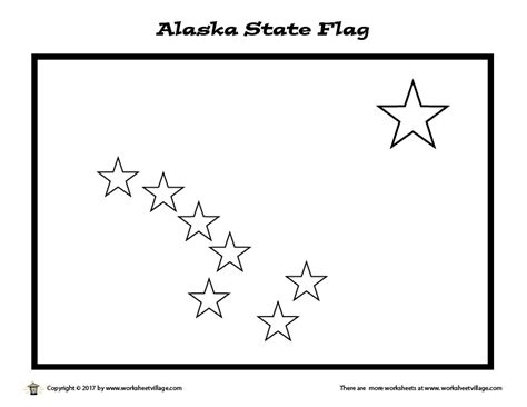 Alaska State Flag Coloring Page – Worksheet Village