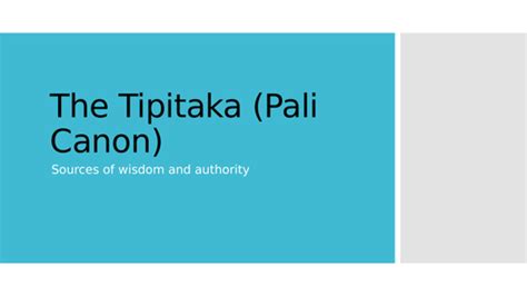 Tipitaka (Pali Canon) | Teaching Resources