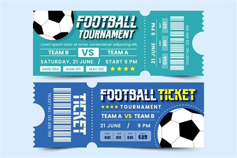 Football tournament sport event ticket design template simple and ...