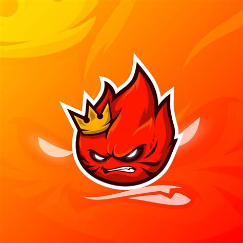 Angry fire flame king esport gaming mascot logo illustration 12323700 ...