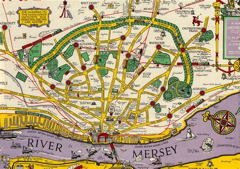 Map of Liverpool Merseyside Old Map Vintage Pictorial Map of - Etsy