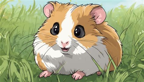 A Cute Hamster with Big Eyes and a Smile Stock Illustration ...