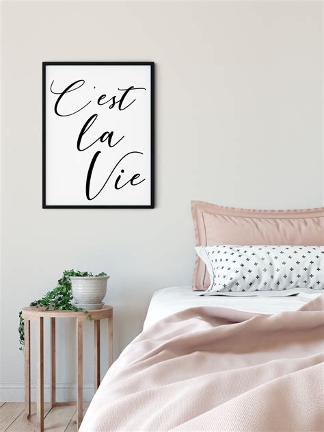 C'est La Vie French Quote Printable Poster, Typography Wall Art, Minimalist Wall Art, French ...