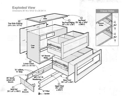 exploded view of lateral filing cabinet | Diy file cabinet, Lateral ...