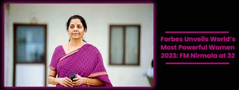 Forbes Unveils World’s Most Powerful Women 2023: FM Nirmala at 32