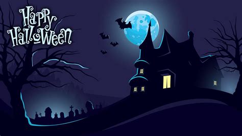 Halloween spooky house at night - Virtual Backgrounds