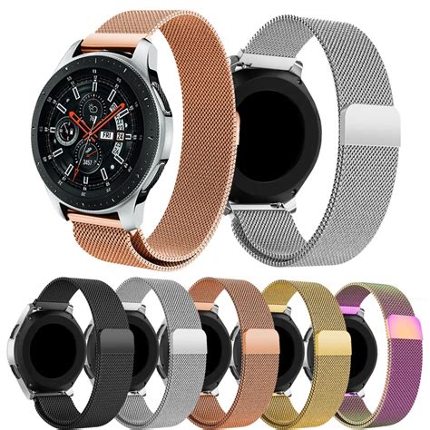 For Samsung Galaxy Watch 42mm 46mm Watch Bands Milanese Loop Magnetic Stainless Steel Smartwatch ...