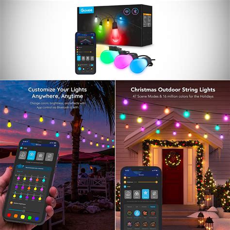 Don't Pay $100, Get Govee Smart Outdoor String Lights RGBIC with Smartphone Control for $57.99 ...