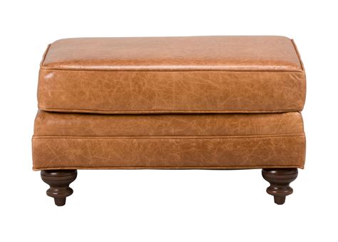 Whitfield Leather Ottoman | Ottomans & Benches | Ethan Allen