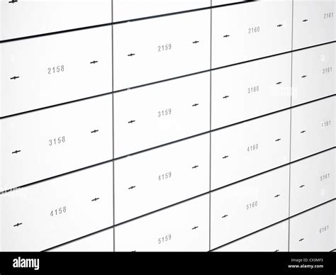 safe-deposit boxes, lockers - Bankschliessfaecher mit nummerierten Stahltüren Stock Photo - Alamy