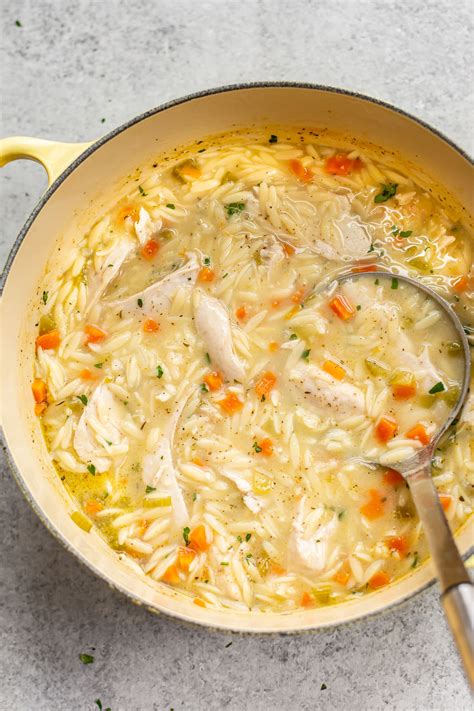 Lemon Chicken Orzo Soup • Salt & Lavender