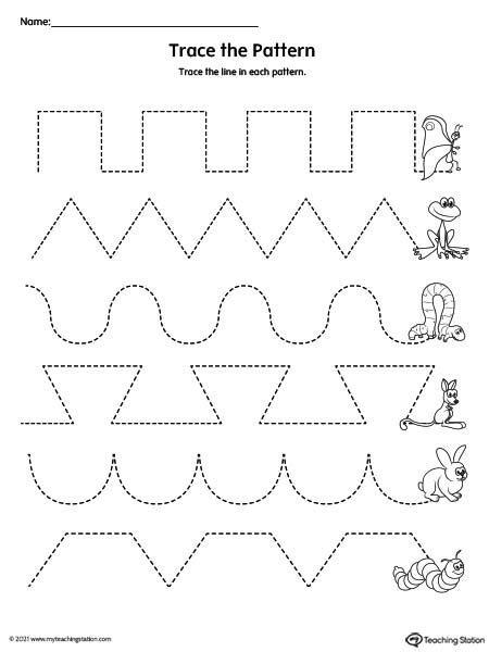 Trace the Pattern Printable Worksheet | MyTeachingStation.com