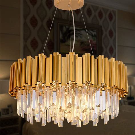 MEELIGHTING Gold Plated Luxury Modern Crystal Chandelier Lighting ...