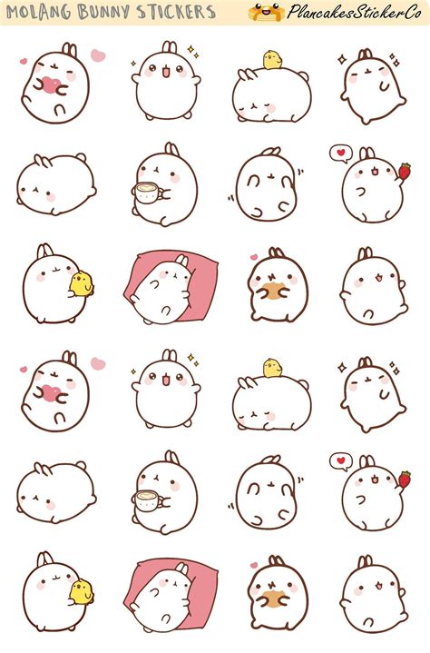 Molang Bunny Stickers, Bunny Stickers, Animal Stickers, Rabbit Stickers ...