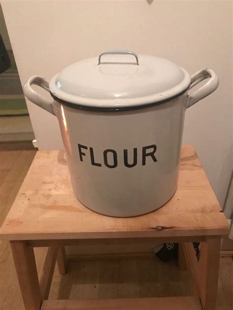 1950 Vintage Enamel Flour storage container made in Germany | Etsy ...