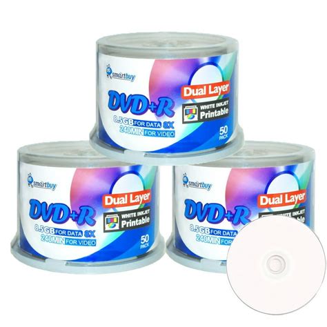 150 Pack Smartbuy DVD+R DL Dual Layer 8X 8.5GB DVD Plus R Double Layer ...