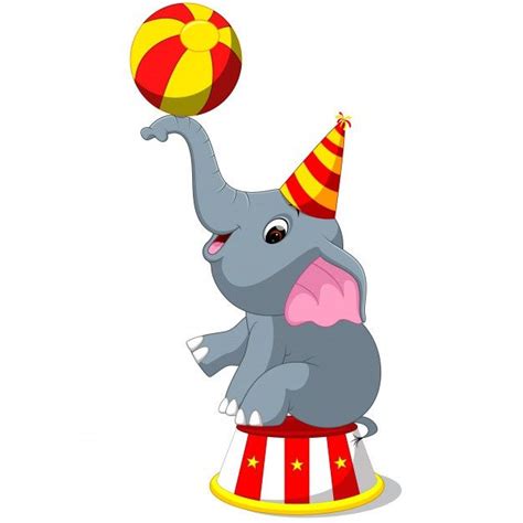 Lindo elefante de circo con una pelota d... | Premium Vector #Freepik # ...