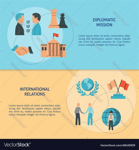 Diplomatic mission and international relations Vector Image