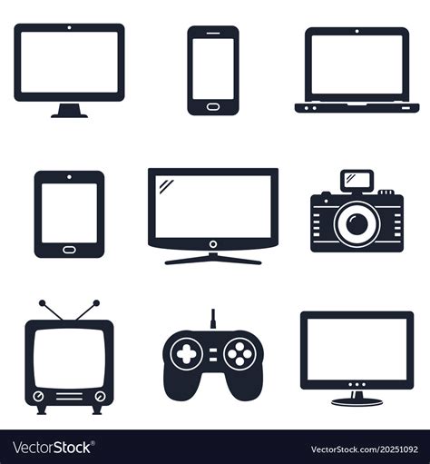 Modern technology devices icons Royalty Free Vector Image